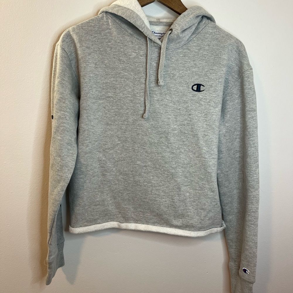 Champion Gray Cropped Hoodie